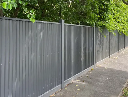 Residential Colorbond fence installed for privacy and modern street appeal