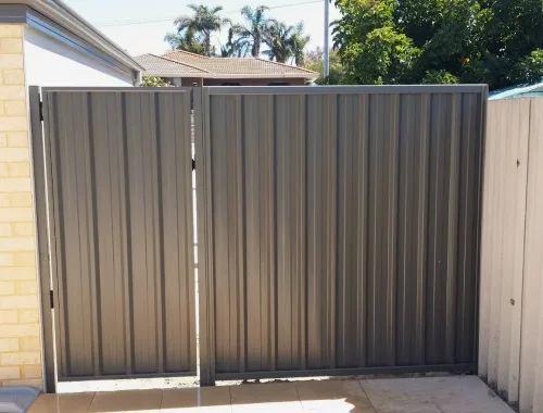 Colorbond gate installed to match a nearby boundary fence