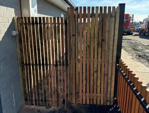 Matching fence gate installed to suit the style and finish of the boundary fence