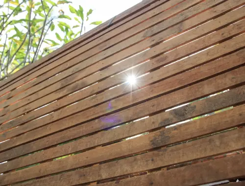Timber slat fence built for a private residential outdoor space