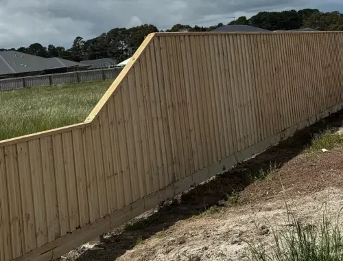 Capped timber paling fence with neat top capping for residential boundary fencing in Geelong