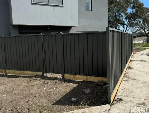 Colorbond fencing with plinth for a neat and durable residential boundary