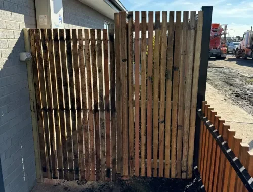 Matching fence gate installed to suit the style and finish of the boundary fence