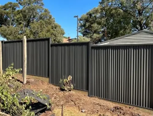 Standard Colorbond boundary fence for privacy and low maintenance